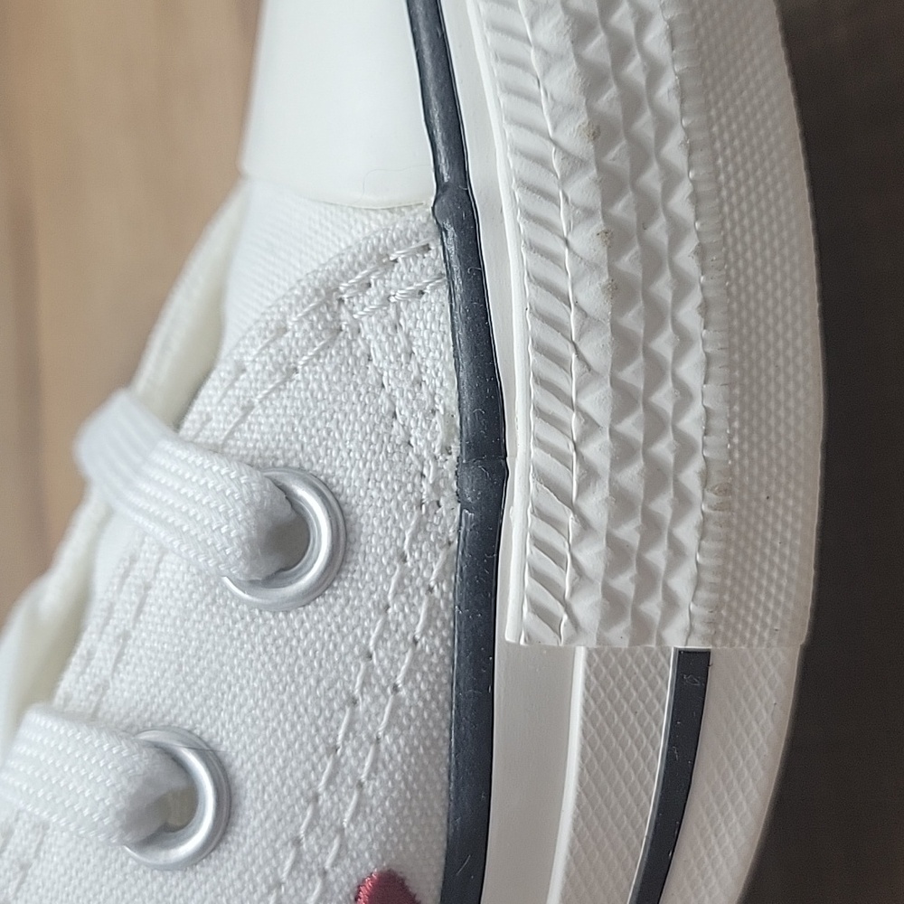 Converse White and Red High-Top Sneakers - Picture 11 of 12